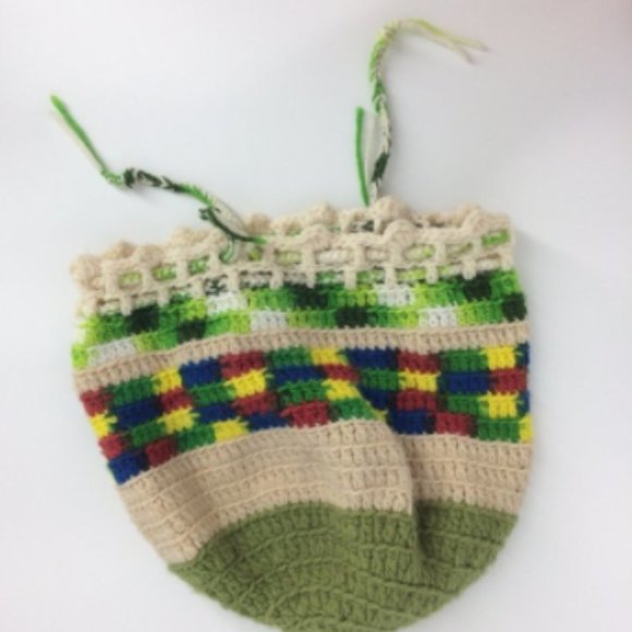 Hand Knitted Purse Multicolored Cool Grandma - Picture 2 of 3